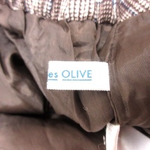 オリーブデオリーブ OLIVE des OLIVE タイトスカート ミモレ ロング レースアップ グレンチェック ウエストマーク M 茶 ブラウン /AU ■MO_画像7