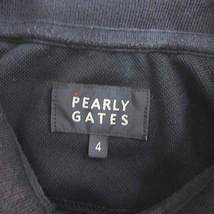 パーリーゲイツ PEARLY GATES ゴルフ ポロシャツ 半袖 刺繍 紺 白 ネイビー ホワイト 4 メンズ_画像3