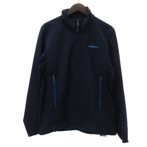 パタゴニア Patagonia ADZE JACKET ハイブリットジャケット ブルゾン ジップアップ スタンドカラー ロゴ刺繍 83450 紺 ネイビー M メンズ