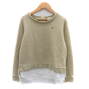  Arnold Palmer Arnold Palmer knitted cut and sewn long sleeve round neck Layered manner plain 2 beige /YK24 lady's 