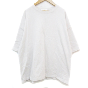 リメール remer Tシャツ カットソー 半袖 ラウンドネック 無地 オーバーサイズ M オフホワイト /FF20 メンズ
