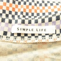 シンプルライフ SIMPLE LIFE ワンピース チュニック ミニ 長袖 フロントギャザー スクエア チェック 総柄 大きいサイズ 13 オレンジ_画像6