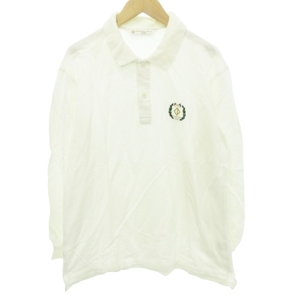  Christian Dior Christian Dior Vintage polo-shirt cut and sewn long sleeve one Point embroidery M ivory OKZ men's 