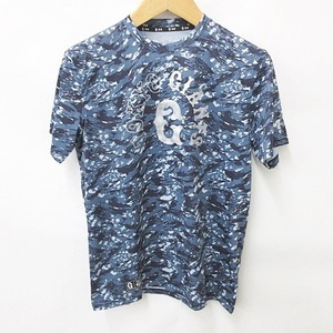 アンダーアーマー UNDER ARMOUR Tシャツ 半袖 丸首 ロゴ ジャイアンツ カモフラ 迷彩 青 紺 ブルー ネイビー M メンズ
