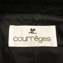 クレージュ courreges ノーカラージャケット 長袖 ツイード 黒 9AR *T206 レディース_画像3