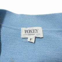 フォクシー ブティック FOXEY BOUTIQUE ロング カーディガン ヴィンテージ 金ボタン 長袖 ニット ウール 水色 フリーサイズ X レディース_画像9