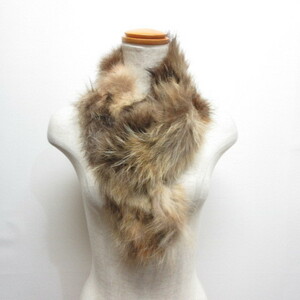  Lip Service LIP SERVICE fur raccoon fur tippet brown group clip attaching with cotton lining attaching lady's 