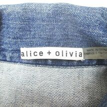 アリスオリビア alice + olivia 長袖 デニムジャケット Gジャン インディゴ系 ボタン 胸ポケット 綿 コットン 刺繍 ステッチ レディース_画像3