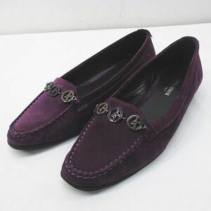 joru geo Armani GIORGIO ARMANI Loafer цепь ремень 38 лиловый замша Италия производства женский 