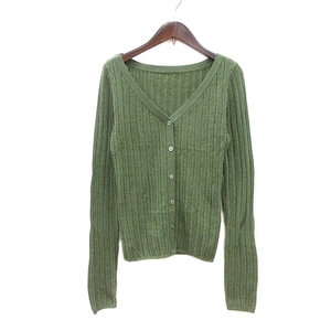  Moussy moussy cardigan knitted cable F green green /MN lady's 