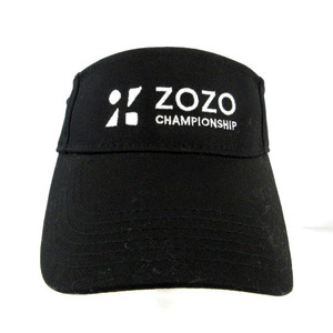 ZOZO CHAMPIONSHIP サンバイザー ロゴ刺繍 PGA TOUR コットン ブラック 黒 ホワイト 白 メンズ レディース