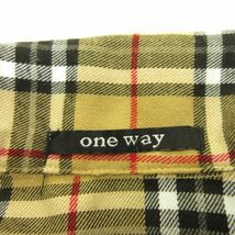 ワンウェイ one way チェックシャツ 長袖 ビッグシルエット 茶 黒 M *A126 レディース_画像3