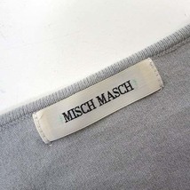 ミッシュマッシュ MISCH MASCH ニット カットソー 花柄 フラワー レース 刺繍 パール ビジュー 装飾 Vネック ギャザー 長袖 M ブルーグレー_画像5