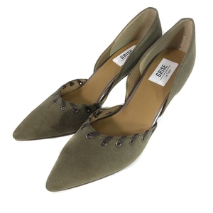 ruta long Le Talon GRISE pumps separate high heel po Inte dotu suede style plain 24.5 khaki shoes shoes /BT lady's 