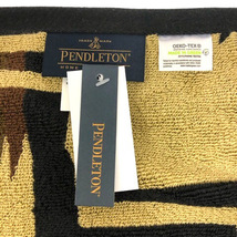 未使用品 ペンドルトン PENDLETON XB233-53361 バスタオル ブランケット コットン 総柄 ブラウン ベージュ 黒 ※TP メンズ レディース_画像3