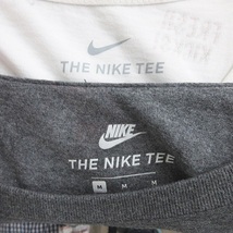 ナイキ NIKE スポーツ Tシャツ 2枚セット 半袖 丸首 総柄 イラスト コットン グレー 白 ホワイト M メンズ_画像3