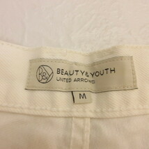 B&Y ユナイテッドアローズ BEAUTY&YOUTH ビューティー&ユース ショートパンツ デニム地 カットオフ 白 オフホワイト M レディース_画像3