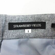 ストロベリーフィールズ STRAWBERRY-FIELDS スカート ボトムス ひざ丈 タック フレア ウール混 ストレッチ 1 グレー ※EKM レディース_画像4