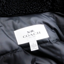 コーチ COACH Down Parka Hooded Jacket ダウンコート ミドル丈 フード ボア 無地 ジップアップ F86513 紺 ネイビー S ■SM1 メンズ_画像5