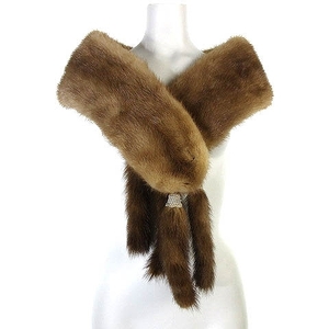  silver blue Silver Blu tippet shawl collar to coil mink fur tea Brown #GY18 lady's 