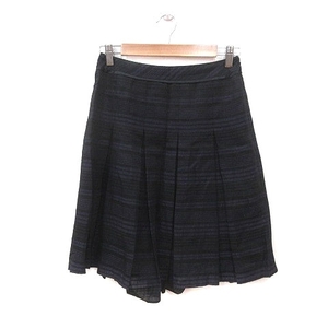 23 district Onward . mountain pleated skirt knee height border 34 navy blue navy black black /MS lady's 