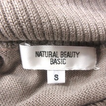 ナチュラルビューティーベーシック NATURAL BEAUTY BASIC ニット カットソー タートルネック ウール 半袖 S グレージュ /MS レディース_画像5