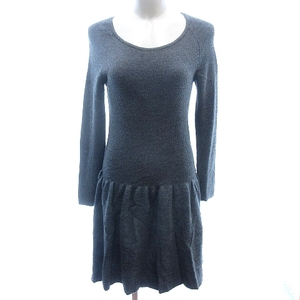  Untitled UNTITLEDyonaYoun-a knitted One-piece Mini rib long sleeve gray /AU lady's 