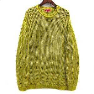 シュプリーム SUPREME 22ss オープンニット スモールボックスロゴ セーター Open Knit Small Box Sweater Acid Green XL ☆AA★ メンズ