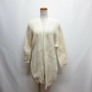  azur bai Moussy AZUL by moussy long sleeve do Le Mans long knitted cardigan S eggshell white wool . button none lady's 