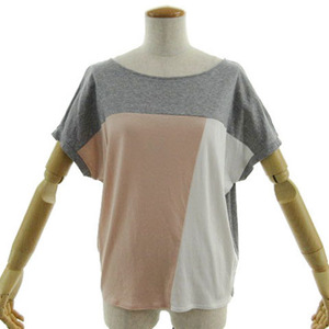  Indivi INDIVIb locking sill Kett smooth cut and sewn 127-14030 short sleeves cotton . color scheme gray pink beige white 38