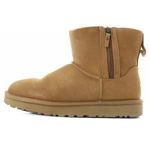 アグ オーストラリア UGG australia サイドジップ ムートンブーツ ショート 25cm 茶色 ブラウン /SR35 レディース