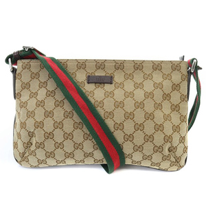 グッチ GUCCI GGキャンバス シェリーラインショルダーバッグ ロゴ 茶色 ブラウン 189749 /SR11 ■OH レディース