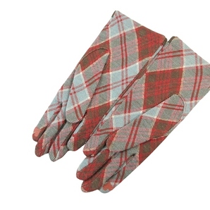 ヴィヴィアンウエストウッドレッドレーベル Vivienne Westwood RED LABEL 手袋 グローブ チェック柄 ロゴ ワンポイント レッド系 QQQ レデの画像2