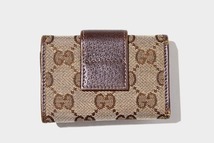 GUCCI グッチ アビー GGキャンバス×レザー ロゴ金具 6連キーケース BROWN ブラウン 141419 478442 /◆☆ メンズ レディース_画像2