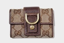 GUCCI グッチ アビー GGキャンバス×レザー ロゴ金具 6連キーケース BROWN ブラウン 141419 478442 /◆☆ メンズ レディース_画像1