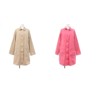  Cara ok rusCARA O CRUZ spring coat turn-down collar long reversible 9 beige pink /MF #OS lady's 