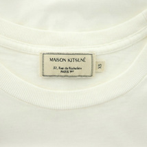 メゾンキツネ MAISON KITSUNE RESTING FOX PATCH Tシャツ 半袖 クルーネック 胸ポケット コットン XS 白 オフホワイト /MY ■OS メンズ_画像3