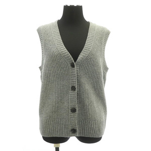  Gap GAP 23AW CashSoft cashmere Touch rib sweater the best V neck front button XXS Heather gray /MY #OS lady's 