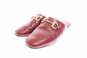 グッチ GUCCI Princetown ホースビット プリンスタウン フラットミュール 604075 8 ボルドー ブランド古着ベクトル 中古☆AA★▲■ 240210