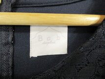 Bab Bab ワンピース 丸首 五分袖 レース 裏地付き ひざ丈 ネイビー size38 QQQ レディース_画像3