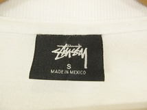 ステューシー STUSSY Tシャツ ロンT 丸首 長袖 プリント ホワイト sizeS QQQ メンズ_画像3