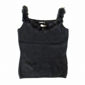  unused goods Strawberry Fields STRAWBERRY-FIELDS wool knitted camisole rabbit fur 2 black black lady's!11