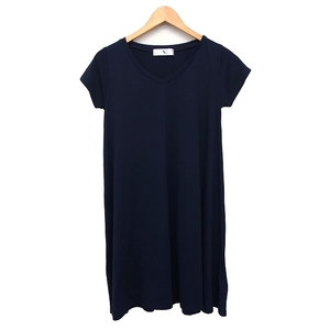 N.Natural Beauty Basic N.ナチュラルビューティーベーシック チュニック Tシャツ カットソー 無地 半袖 Vネック M 紺 /HT35 レディース