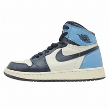 美品 ナイキ NIKE AIR JORDAN 1 RETRO HIGH Obsidian エアジョーダン1 レトロ ハイ オブシディアン スニーカー シューズ 575441-140 24.0_画像1