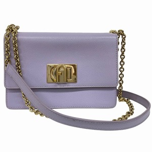  Furla FURLA 1927 MINI CROSSBODY 20 цепь сумка на плечо кожа арка Logo Turn блокировка лаванда Gold цвет металлические принадлежности reti-