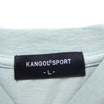 カンゴール KANGOL 半袖 Tシャツ カットソー 丸首 ロールアップ ロゴ刺繍 綿混 L ミントグリーン /FT19 レディース_画像3