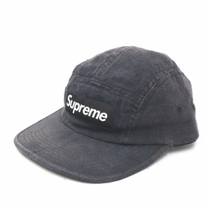 シュプリーム SUPREME 21SS Linen Camp Cap ロゴ リネン キャンプ キャップ 帽子 FREE ブラック