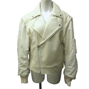  Moussy moussy 23AW 2WAY FAUX LEATHER DETACHABLE jacket blouson the best white ivory series 1 approximately S 0130 lady's 