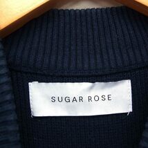 シュガーローズ Sugar Rose 半袖 ニット セーター ハイネック 無地 コットン 綿 F ネイビー 紺 /FT15 レディース_画像3