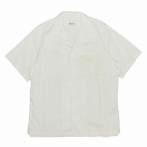 クオン KUON WASHI BONDED OPAL Pocket Open Collar Shirt 桜モチーフ オープンカラー シャツ カットソー 半袖 和紙 2101-SH0515 M_画像1